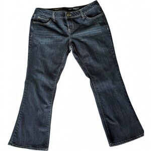 Simply Vera Vera Wang Boot Raw Hem Women's size 12 Dark Wash Blue Denim Jeans